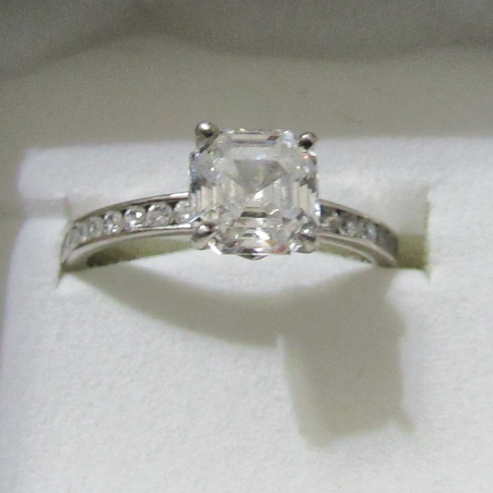Dominique Solitaire Ascher Cut Ring Size 10